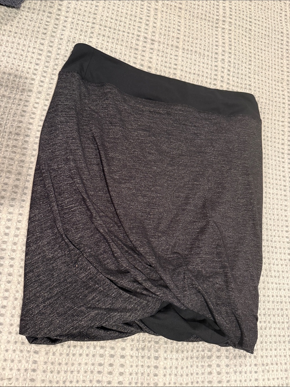Athleta Dark Charcoal Twist Hem Mini Skirt
